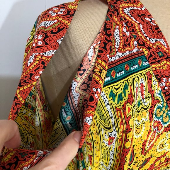 NineWest BeautifulOrange/yellow/greensatin dressSingleMom BreastCancerFundraiser - Picture 5 of 11